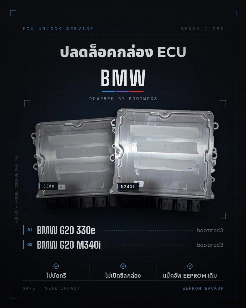 ปลดล็อคกล่อง ECU BMW G-Series M340i 330e 530e M2 M3 M4 ในไทยได้แล้ว! ไม่ต้องส่ง Femto ไปต่างประเทศ — รองรับ Bootmod3 / MHD / ECUtek